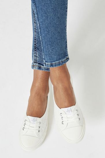 Buy Lipsy White Lace Up Pump Trainer from Next Luxembourg