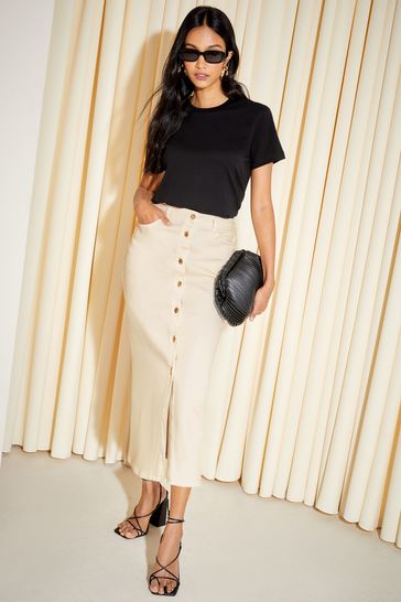 Button skirt malaysia hot sale