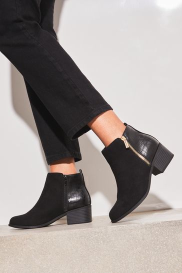 Black wide ankle boots on sale
