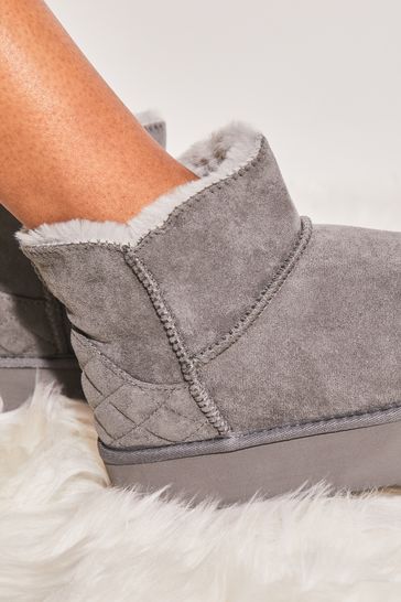 Next grey suede top ankle boots