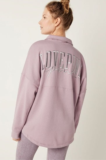 Pink varsity half clearance zip