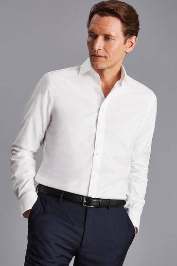 Charles Tyrwhitt White Twill Cutaway Extra Slim Fit Single Cuff Shirt