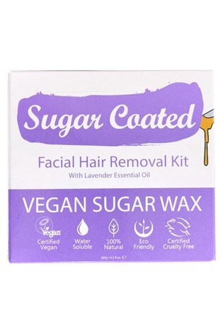 Sugar Coated Facial Hair Removal Kit (200g Wax, x3 Applicators and x15 Reusable Strips)