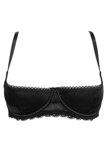 Buy Pour Moi Black For Your Eyes Only Underwired Quarter Cup Bra from Next  Ireland