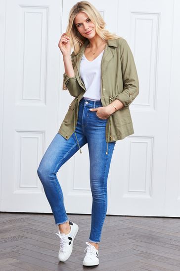Green on sale drawstring jacket