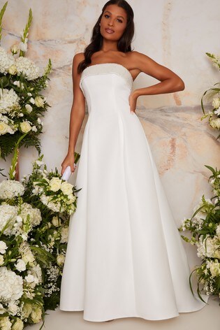 Chi Chi London White Bridal Nadine Dress