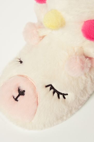 Lipsy Girl Cream Animal Bootie Super Soft Memory Foam Slippers