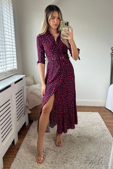 Buy Style Cheat Pink Leopard Daphne Shirt Dress from Next Luxembourg