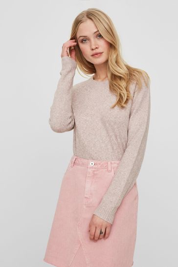 Vero Moda Blush Pink Round Neck Soft Touch Cosy Knitted Jumper
