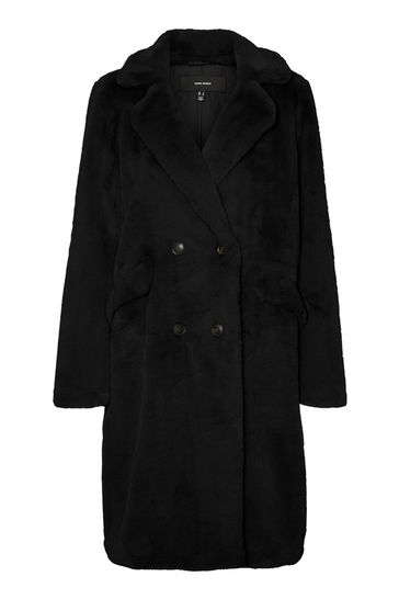 Vero moda faux deals fur coat black