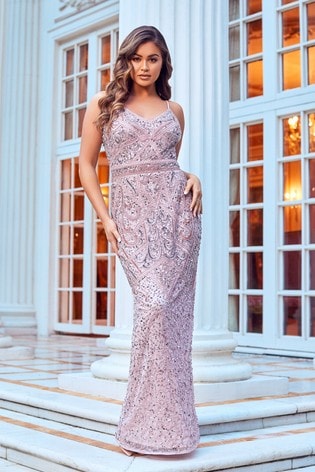 Sistaglam Pink All Over Sequin Maxi Dress