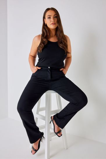 Yours Curve Black Isla Bootcut Jean