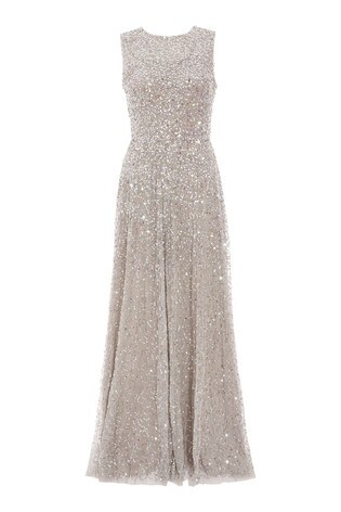 Quiz grey top embellished maxi dress
