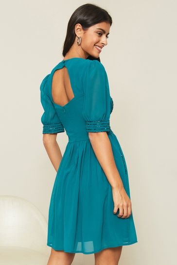 Bib neck outlet skater dress