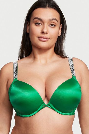 Buy Victoria's Secret Verdant Green Smooth Shine Strap Add 2 Cups Push Up  Bombshell Bra from Next Luxembourg