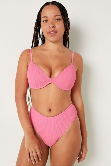 Buy Victoria s Secret PINK Dreamy Pink High Waisted Crinkle Bikini Bottom from Next Ireland