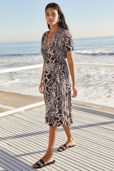 Lipsy ruffle wrap midi dress cheap