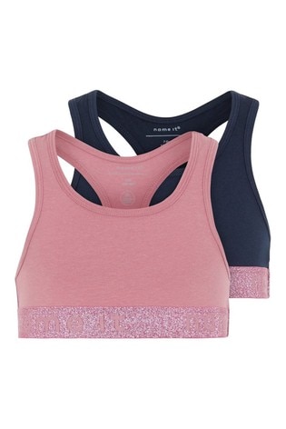Name It Pink and Black Girls 2 Pack Crop Tops