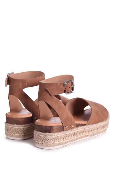 Tan new arrivals platform espadrilles