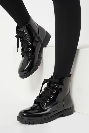 lipsy lace up biker boot