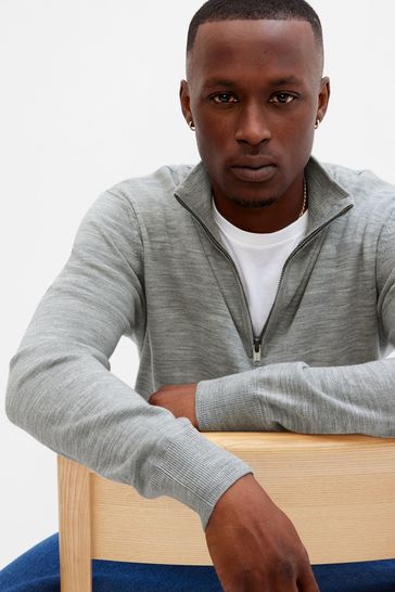 Half zip shop mock neck jumper