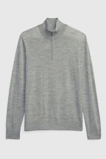 Half zip shop mock neck jumper