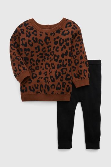 Buy Gap Leopard Print Two Piece Sweater Outfit Set from Next Ireland