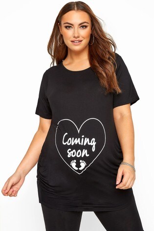 Bump It Up Maternity Black Glittery 'Coming Soon' Top