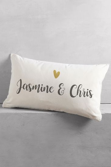 Personalised Heart Couple Cushion by Loveabode