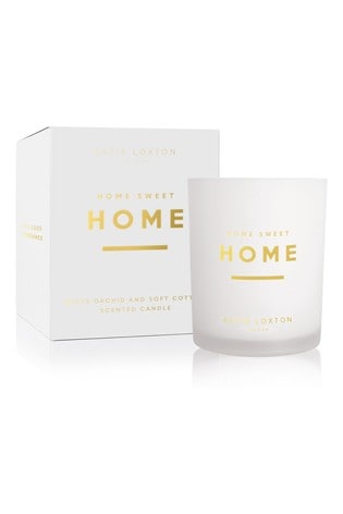 Katie Loxton Clear Sentiment Scented Candle | Home Sweet Home | White Orchid and Soft Cotton | 160g
