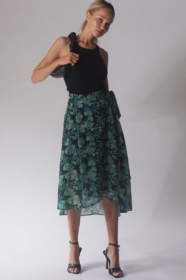 Religion Green Wrap Midi Maxi Skirt In Beautiful Prints
