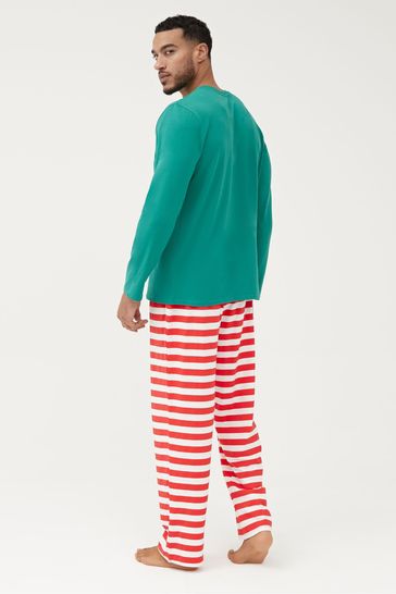Matching elf top christmas pyjamas