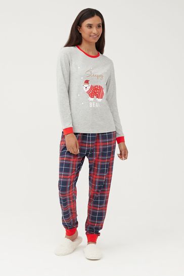 Buy Society 8 Red Bearly Awake Matching Family Bear Christmas PJ Set from Next Estonia