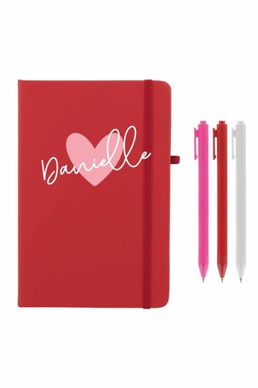 Personalised Notebook with Set of 3 Pens by Ice London