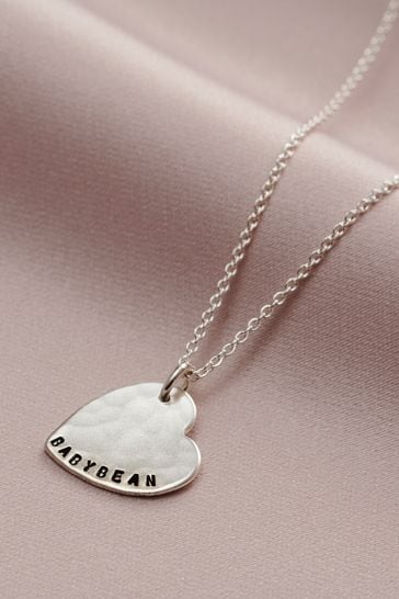 Personalised Hammered Heart Name Necklace by Posh Totty