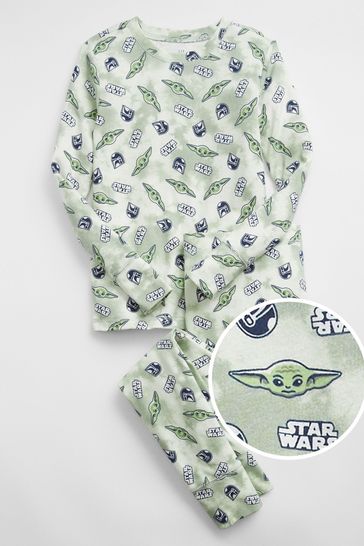 Gap Green Star Wars Grogu and The Mandalorian Long Sleeve Pyjama Set