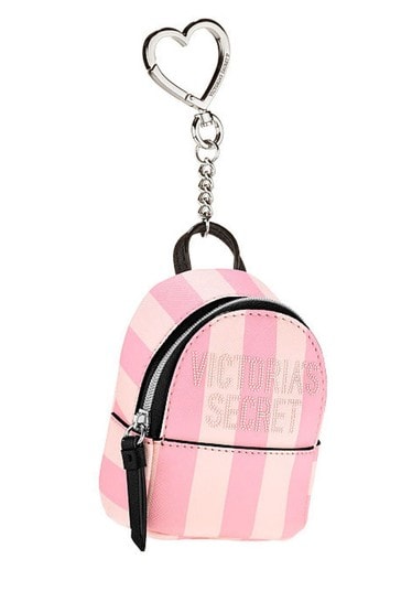 Victoria's Secret Striped Backpack Keychain