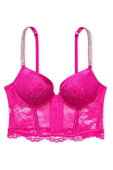 Buy Victoria's Secret Fuchsia Frenzy Pink Corset Bombshell Add 2 Cups Shine  Strap Corset Bra Top from Next Slovakia