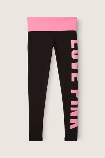 Buy Victoria's Secret PINK Pure Black Foldover Full Length Legging from  Next Luxembourg