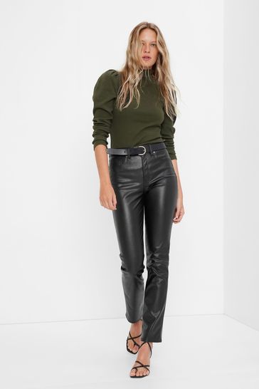 Gap High Waisted Slim Cigarette Faux-Leather Trousers