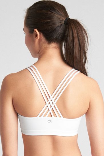 Buy Gap White Medium Support Strappy Sports Bra from Next Luxembourg