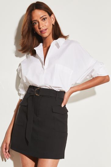 Black outlet paperbag skirt