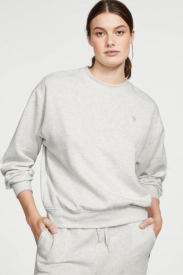 Buy Victoria s Secret Snow Heather Grey Fleece Crew Sweatshirt