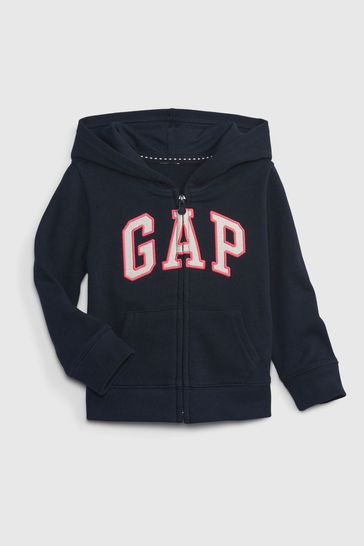 Gap Navy Blue Logo Zip Up Hoodie (12mths-5yrs)
