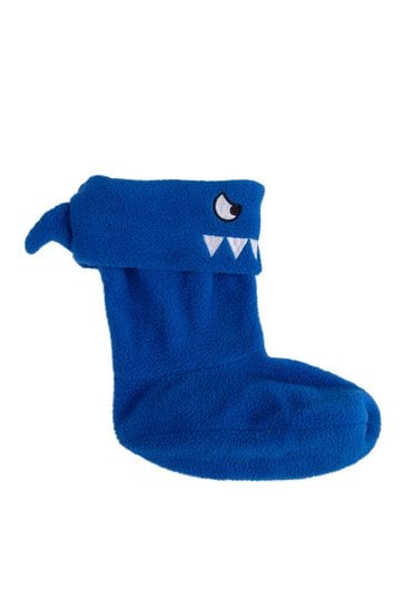 Totes Blue Shark Welly Socks