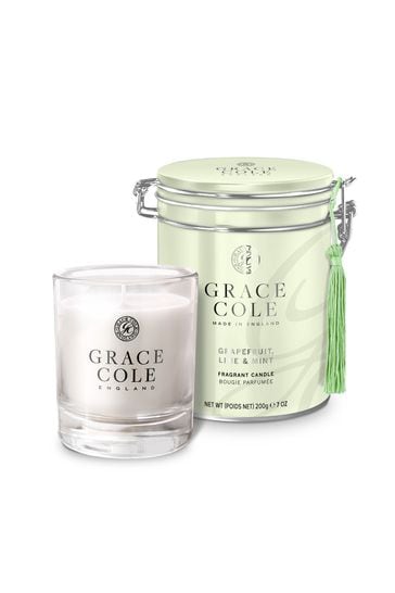 Grace Cole Clear Grapefruit Lime and Mint Scented Candle 200g