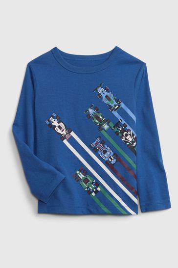 Gap Blue Racecar Organic Cotton Mix and Match Graphic T-Shirt