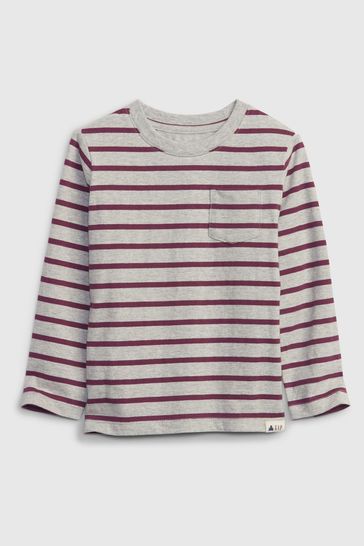 Gap Grey Stripe Organic Cotton Mix and Match Pocket T-Shirt