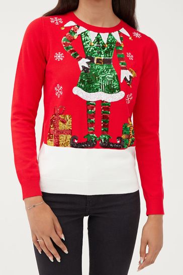 Buy Society 8 Matching Family Elf Christmas Jumper from Next Germany