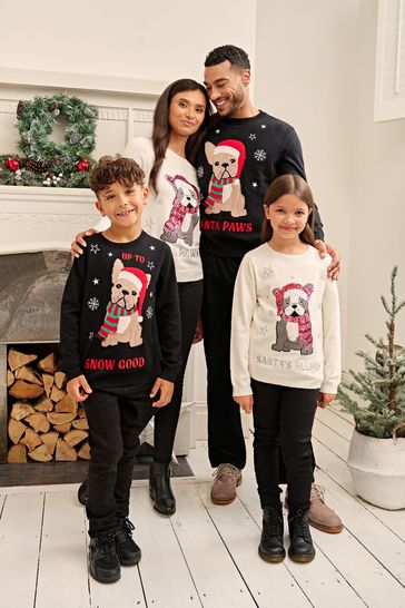 Christmas jumper dog print outlet